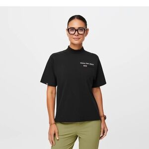 FIGS pro short sleeve mock neck shirt